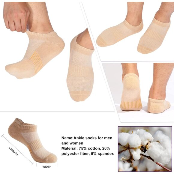 Running Ankle Socks for Women Athletic Cotton Cushioned 5-6 Pairs Workout No Sho - Picture 4 of 4